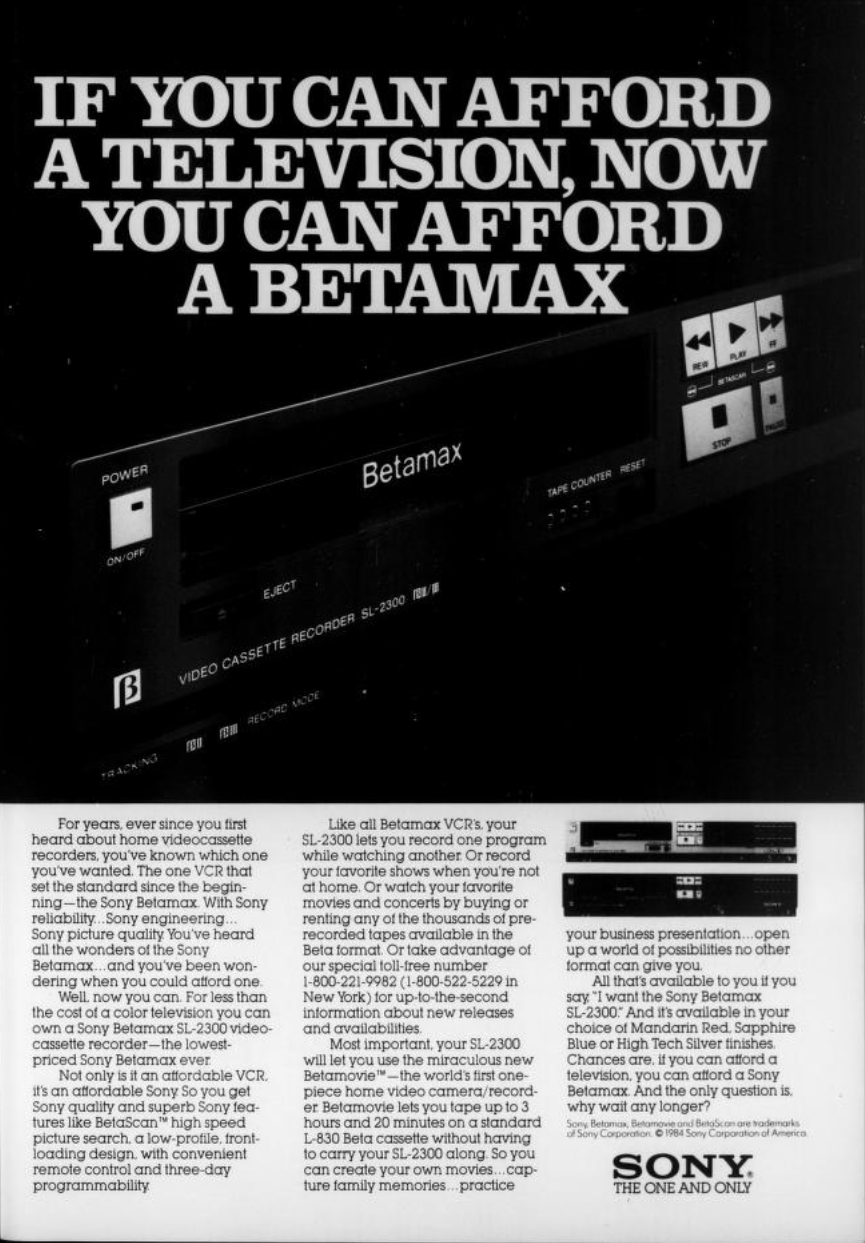 Sony frontloading Betas